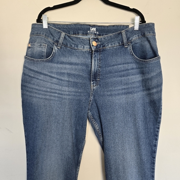 Lee Riders Indigo Midrise Straight Leg Jeans Women's 20W Classic Casual Stertchy - Picture 3 of 11